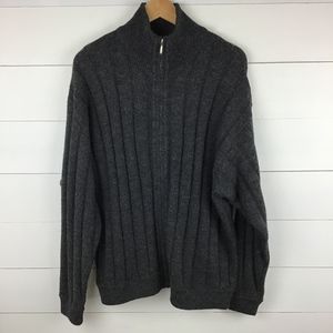 J Crew Men's XL Ribbed Wool Fisherman Sweater Zip